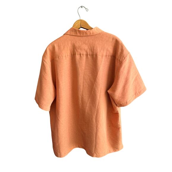 Batik Bay Short Sleeve Button Up Camp Shirt Peach Hawaiian Beach Men’s Large - Picture 3 of 6